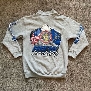 IBEW Electrician Union Local 659 Gray Pullover Sweatshirt USA Made Oregon Small